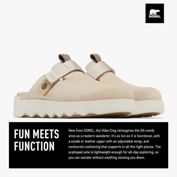 Sorel Viibe Slip On Clogs Suede Sandal Shoes Women’s Size 11 - Picture 3 of 6